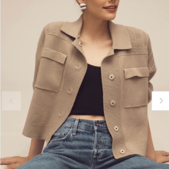 Maeve Jackets & Blazers - Chic Tan Knit Cardigan